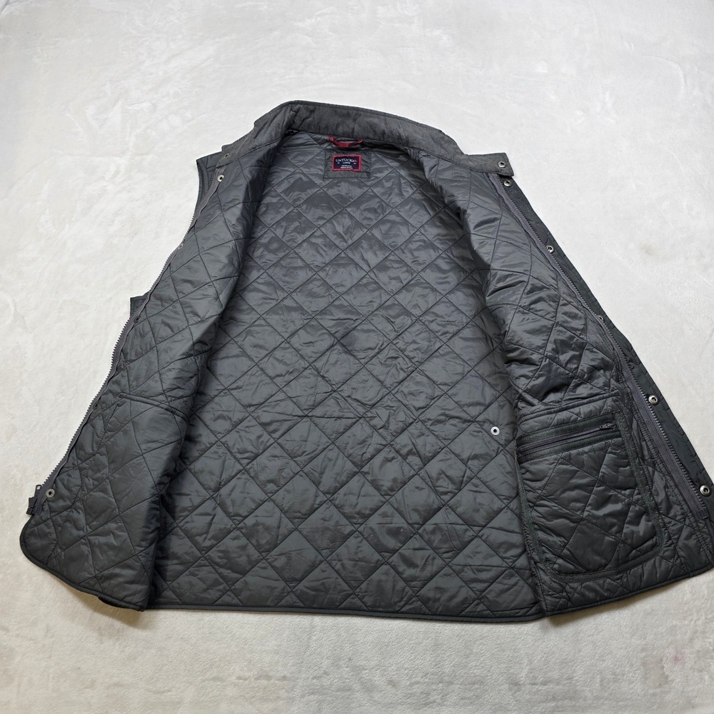 UNTUCKit Diamond Quilt Vest Mens Large Gray Lt Weight Wynwood‎ Zip & Snap - Picture 6 of 12